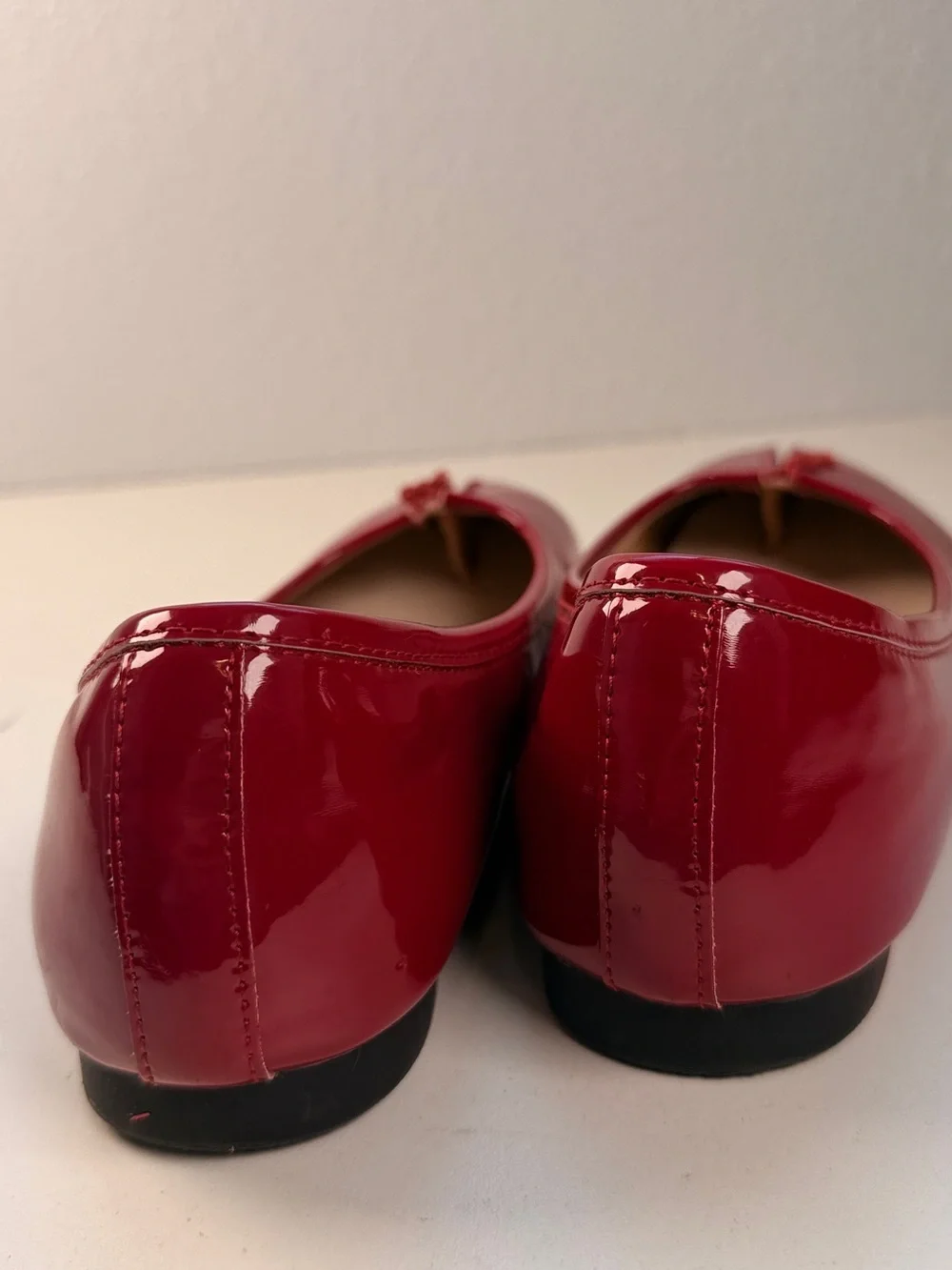 RABOESY Red Patent Tabi Split Toe Ballet Flats EU 39 US 8.5 Shoes